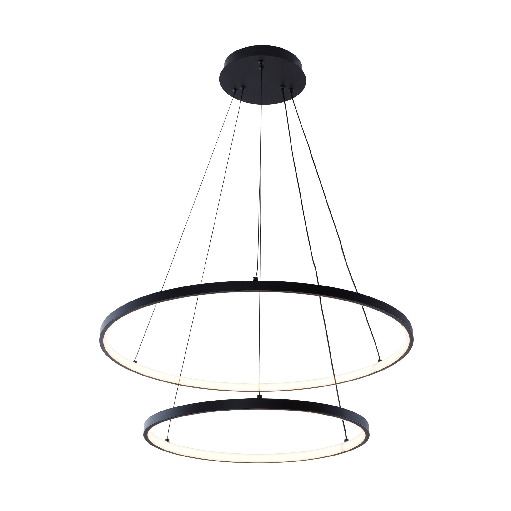 Lampa wisząca nowoczesna 2 okręgi BRENO LED 50W Zuma Line 18140BK-2