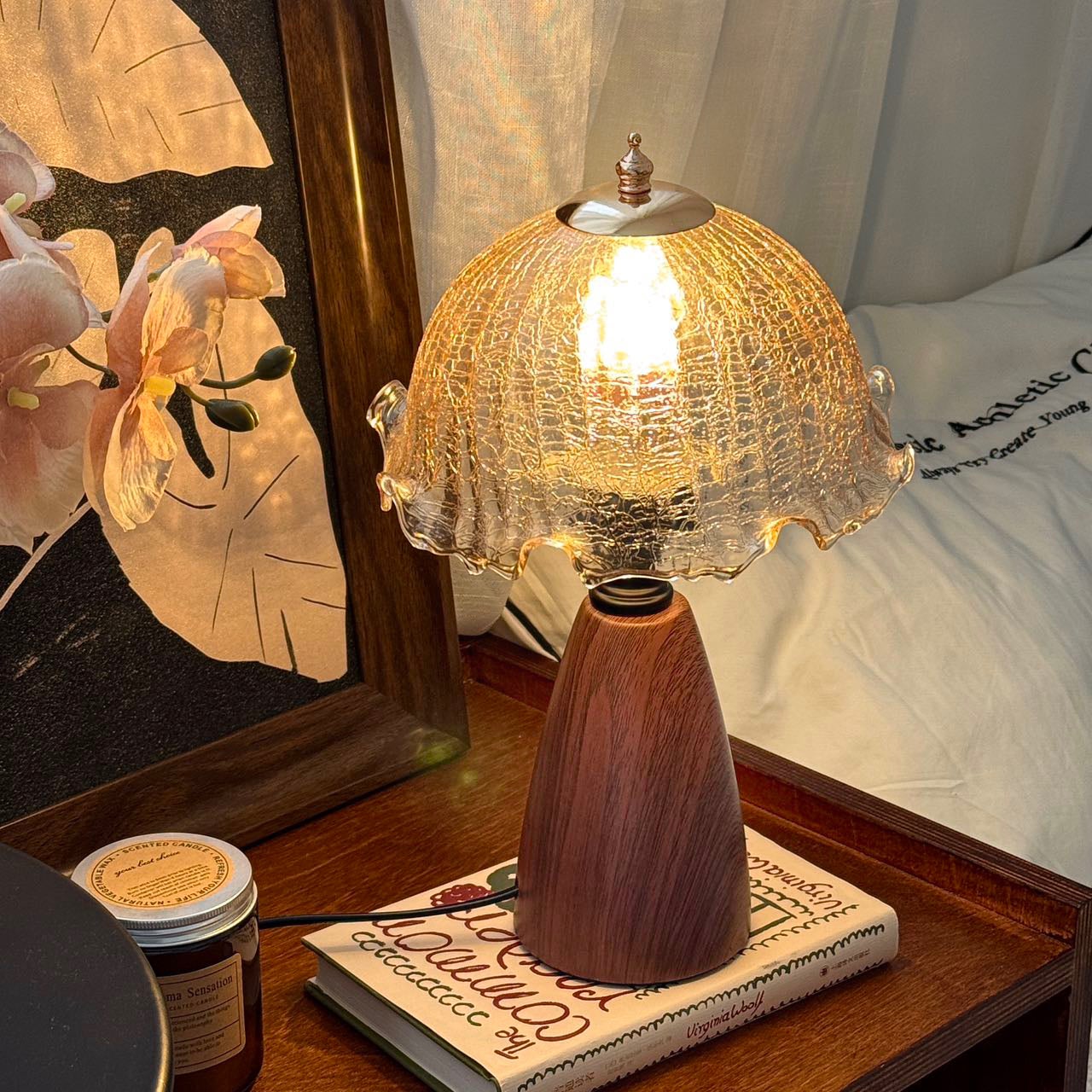Lampa stołowa retro, lampka nocna, dekoracyjna lampka nocna, lampka nastrojowa, (standard europejski) element dekoracji biura