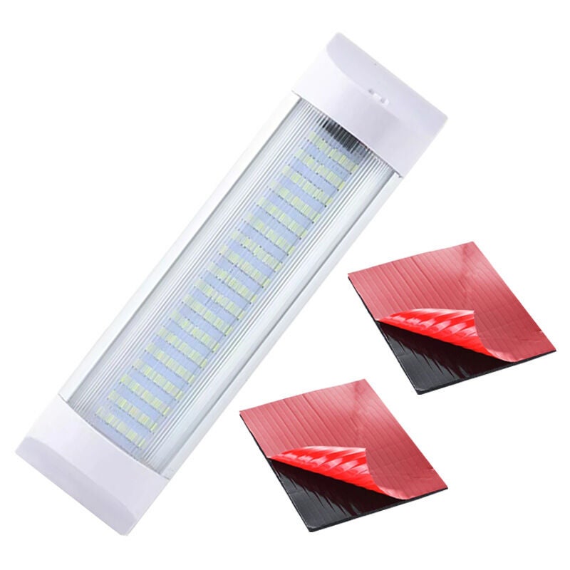 Biała taśma oświetleniowa LED do wnętrza, 72 diody LED, 1500 lm, 12-80 V DC, z przełącznikiem, do samochodów ciężarowych, furgonetek, kamperów, łodzi