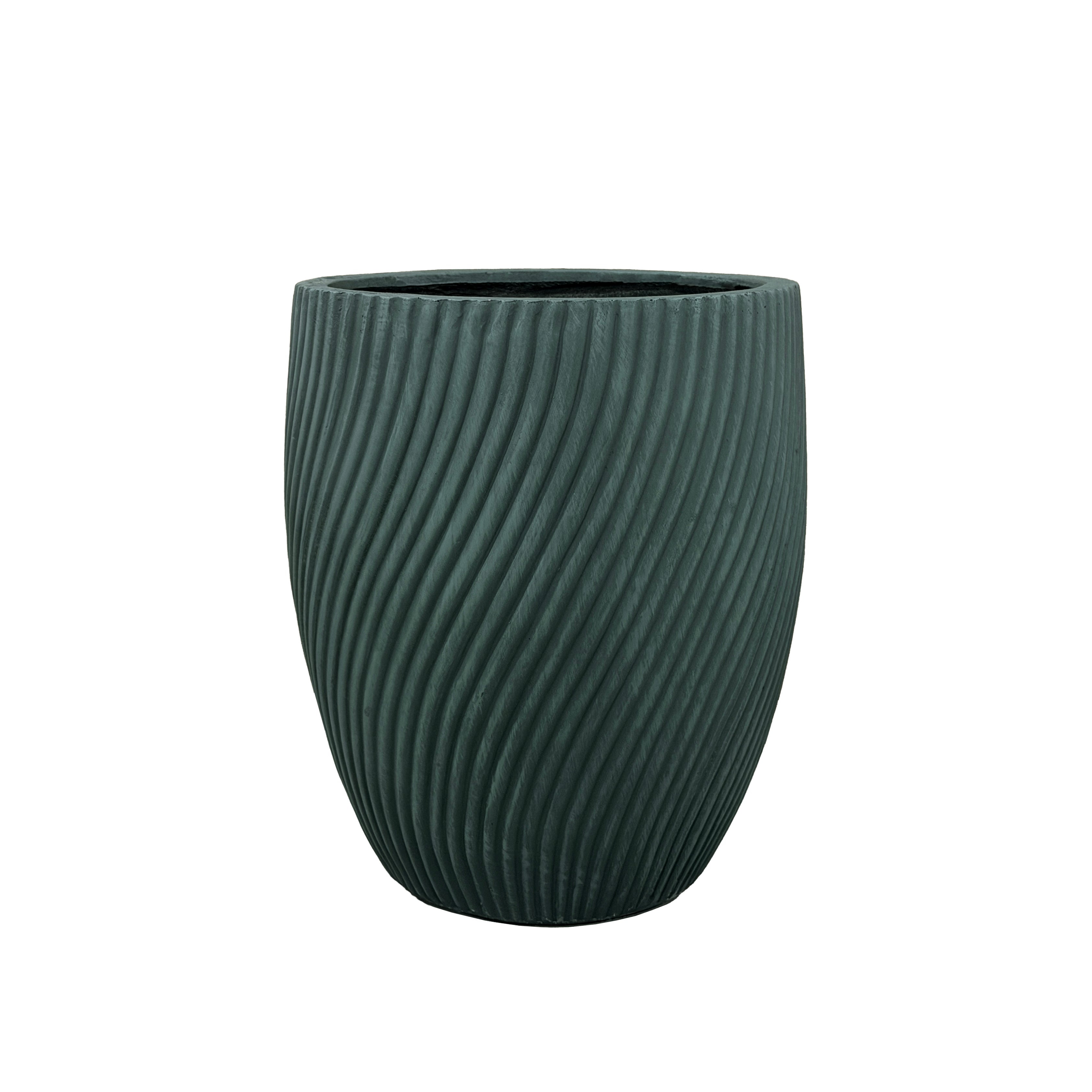 Donica betonowa Provencelia SOLSTICE Ciemnozielony, sred.54 x H60 cm, mrozoodporna, nowoczesna, architektoniczna