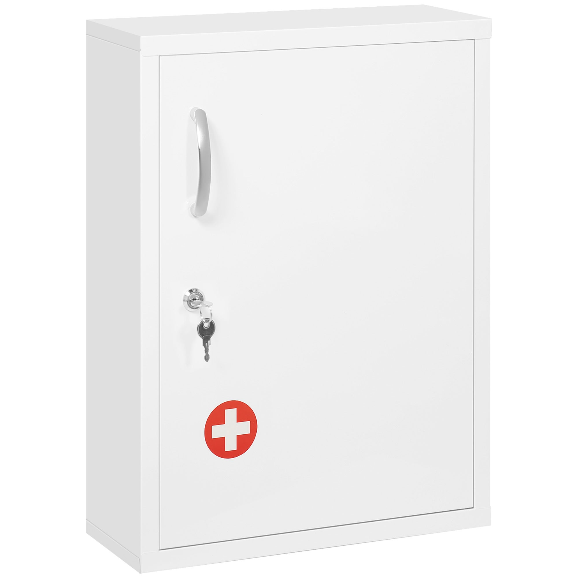 Szafka medyczna, 3 komory, zamykana, z prescription przegroda, stabilny stal housing, biały, 40 x 15 x 53.5 cm