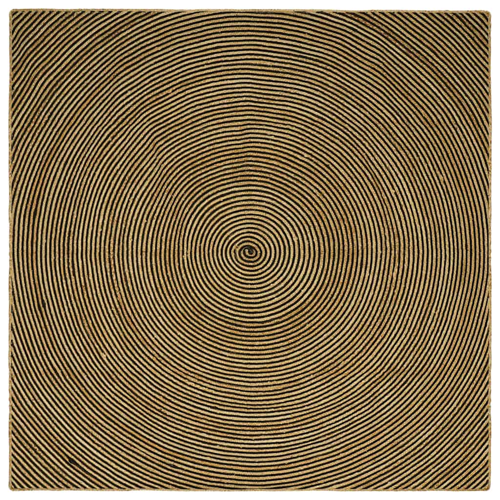 Dywany pokojowe Czarny 240 x 240 cm Juta vidaXL