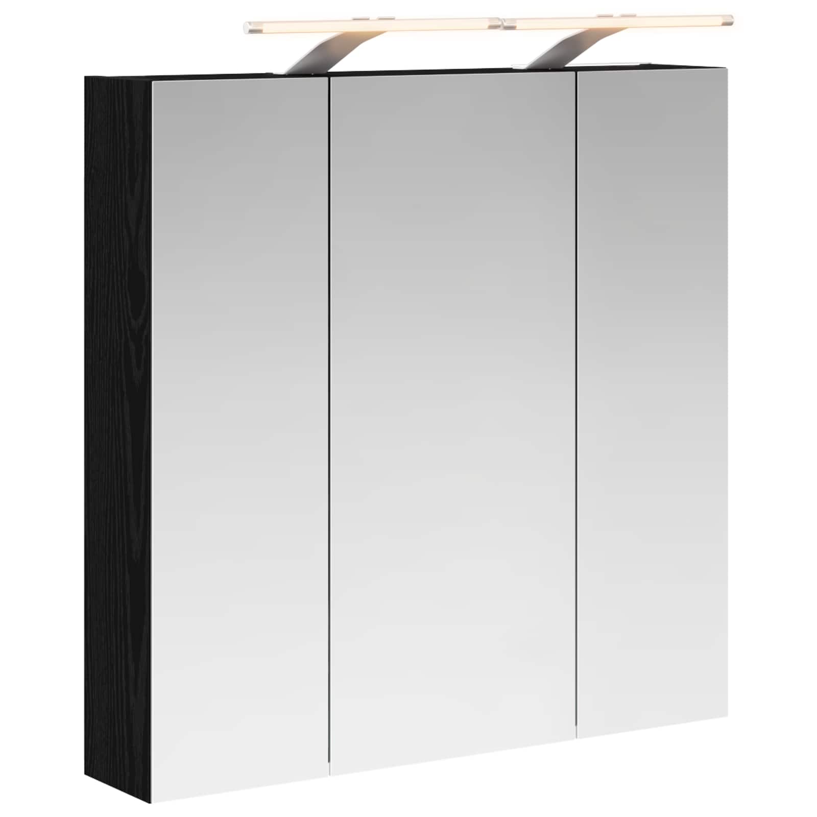 Szafka z lustrem do łazienki Czarny Dąb 70 x 14,5 x 70 cm