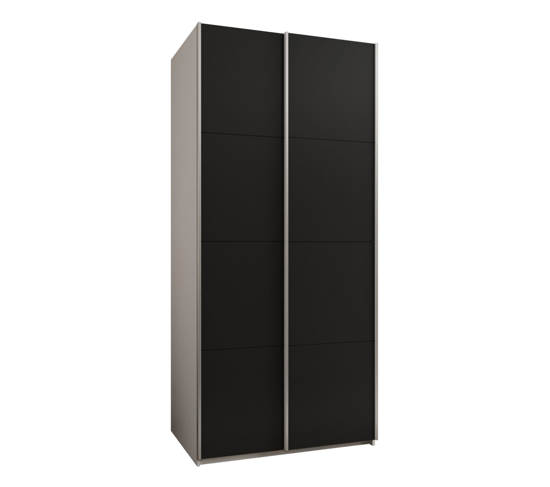 Szafa przesuwna wysoka Lux 1 120 x 64 x 245,5 cm biały + czarny + u. srebrny - Abiks Meble