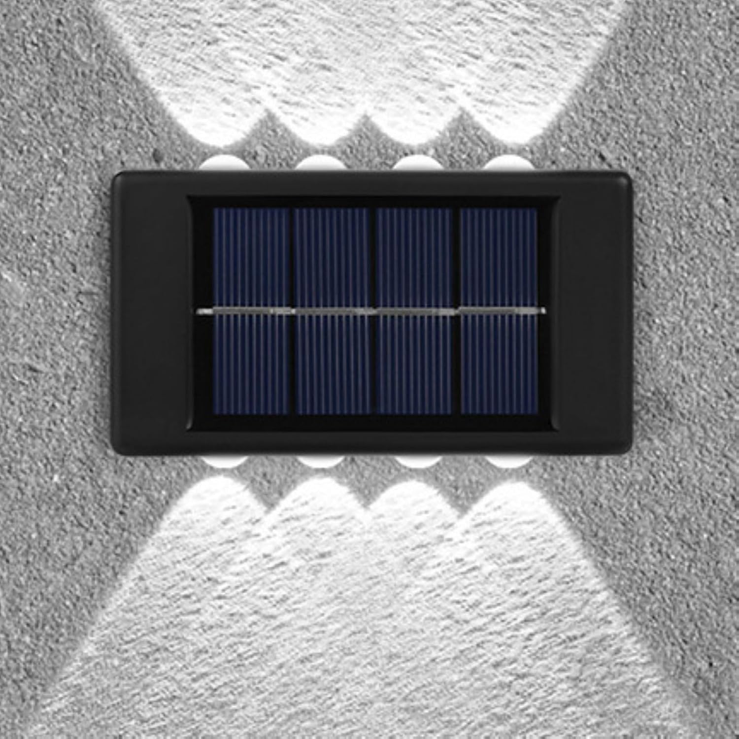 Lampa solarna na ogrodzenie, bezprzewodowa lampa solarna LED, odpowiednia do ogrodzeń, podwórek, ogrodów i ścieżek (6 diod LED, ciepłe światło)