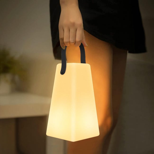 Ściemnialna, akumulatorowa lampa stołowa LED do użytku na zewnątrz, bezprzewodowa lampa stołowa z pilotem i 8 kolorami RGB do użytku na kempingu i jak