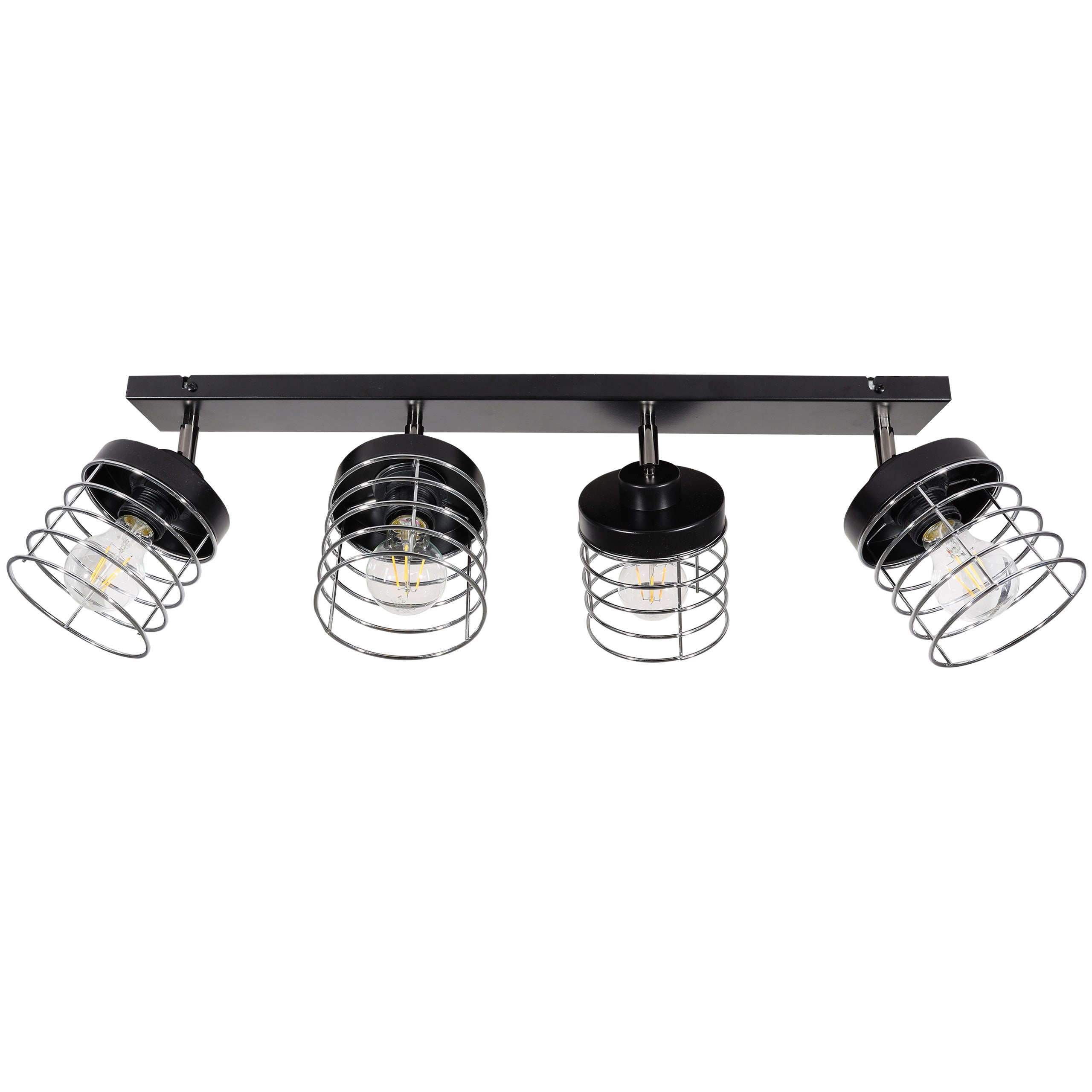 Lampa sufitowa wisząca Light Home LH Rasti 4x E27 abażur prostokątny czarny przewód nowoczesna