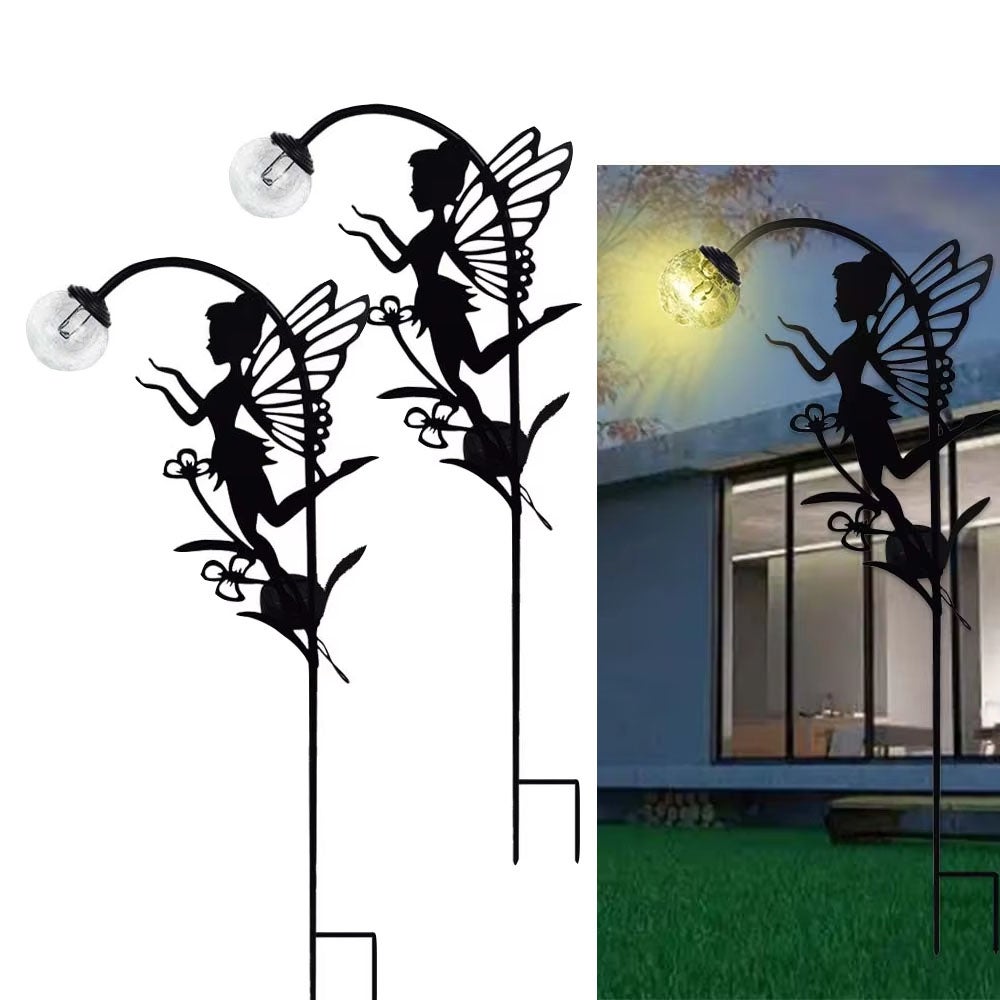 Zestaw 2 ogrodowych lamp solarnych, wodoodpornych IP65, idealnych do trawników, alejek, tarasów i dekoracji bożonarodzeniowych, światło ciepłe 3000K