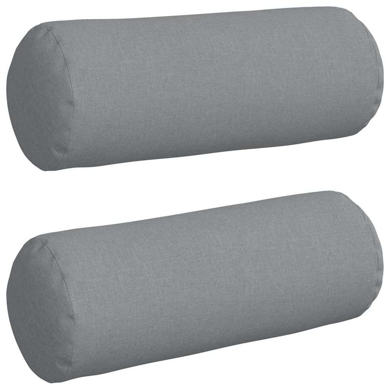 Poduszki Wałkowe 2 pcs Jasnoszary Ø 25 x 70 cm tkanina