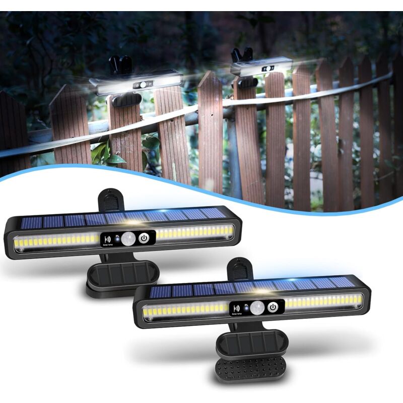 Zestaw dwóch zewnętrznych lamp solarnych, oświetlenie z czujnikiem ruchu, 36 diod LED, kąt regulacji 120°