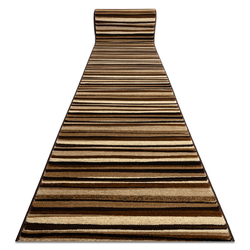 Chodnik HEAT-SET ROYAL 5374 FALE PASKI PASY beż / brąz 100cm 100x270 cm