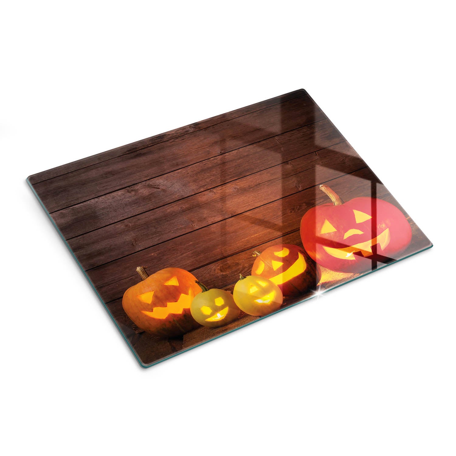 Ekskluzywna deska kuchenna ze szkła hartowanego z nadrukiem - Dynie Na Halloween - 30x40 - Tulup