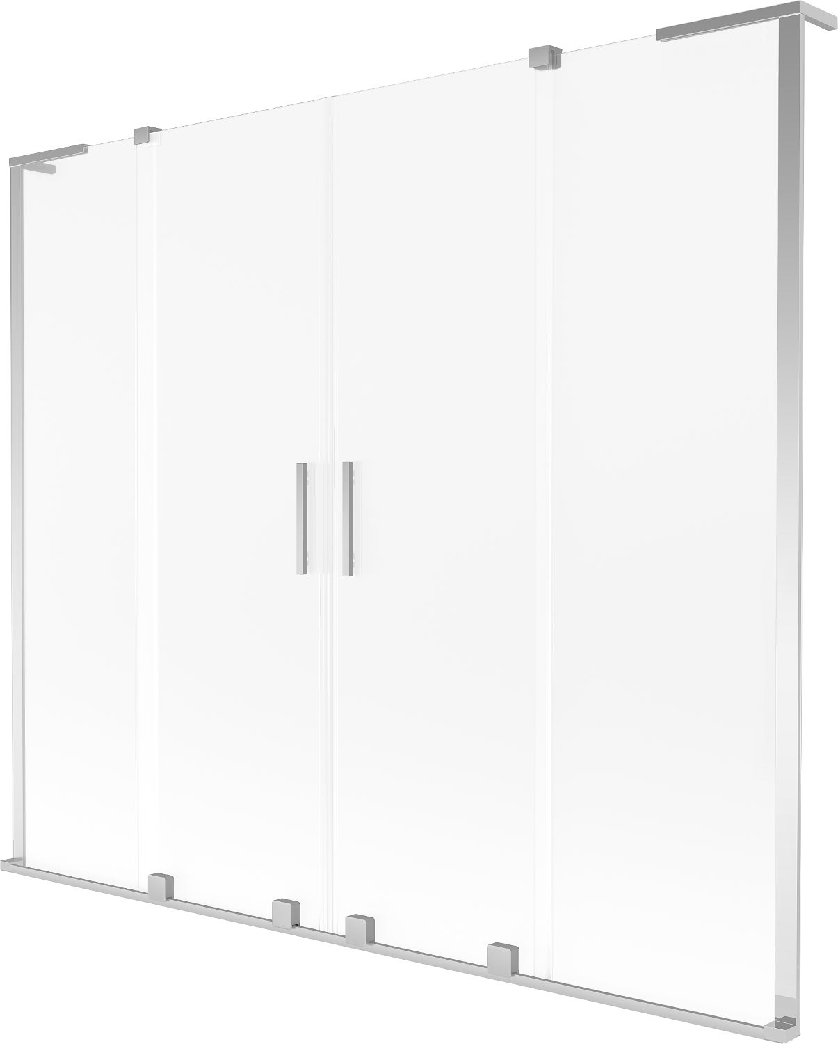Mexen Velar L Duo parawan nawannowy 2-skrzydłowy rozsuwany 200 x 150 cm, szron, chrom - 896-200-003-32-01