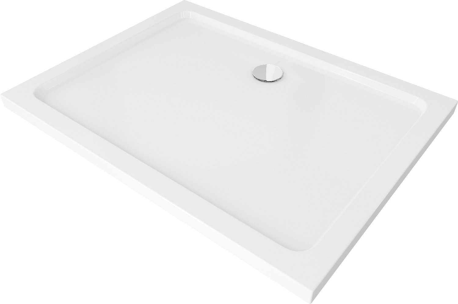 Mexen Flat brodzik prostokątny slim 110 x 80 cm, biały, syfon chrom - 40108011