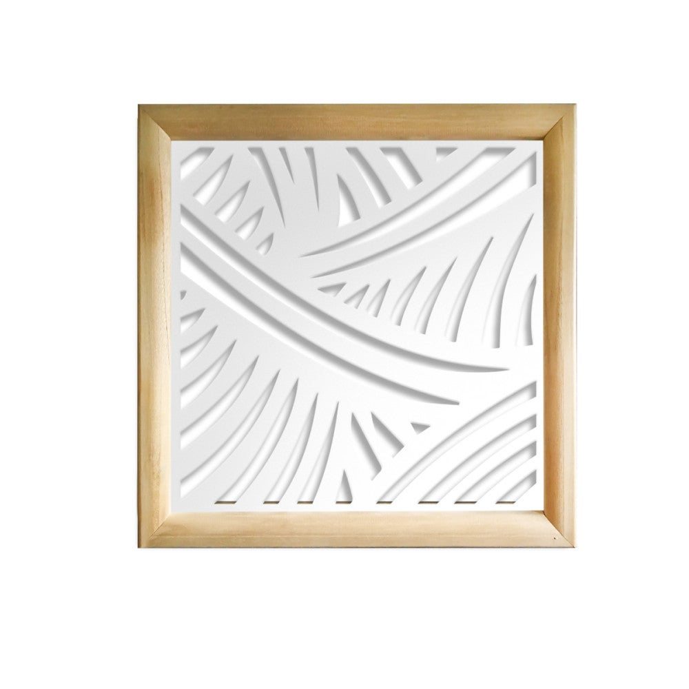 BANDS - Kwadratowe moduły dekoracyjne z drewna i PVC - Rozmiar 73x73 cm - Grubość 64 mm - Kolor wewnętrzny BIAŁY