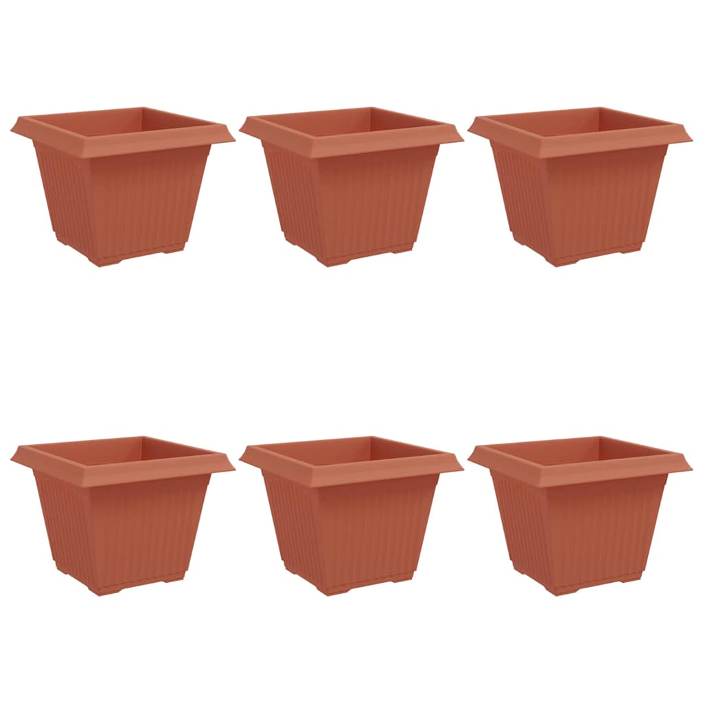 Kwadratowa doniczka na kwiaty 6 pcs Czerwony ceglasty