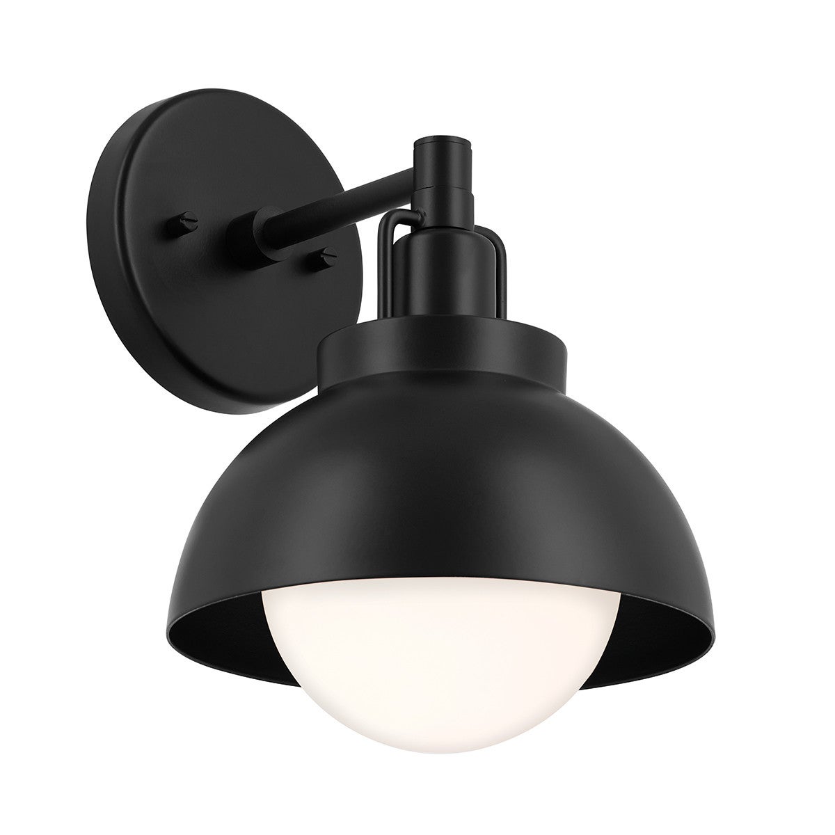 Lampa wielofunkcyjna loftowa czarna kopuła zaokrąglony mleczny klosz do przedpokoju sypialni 1xE27 40W NIVA Kichler
