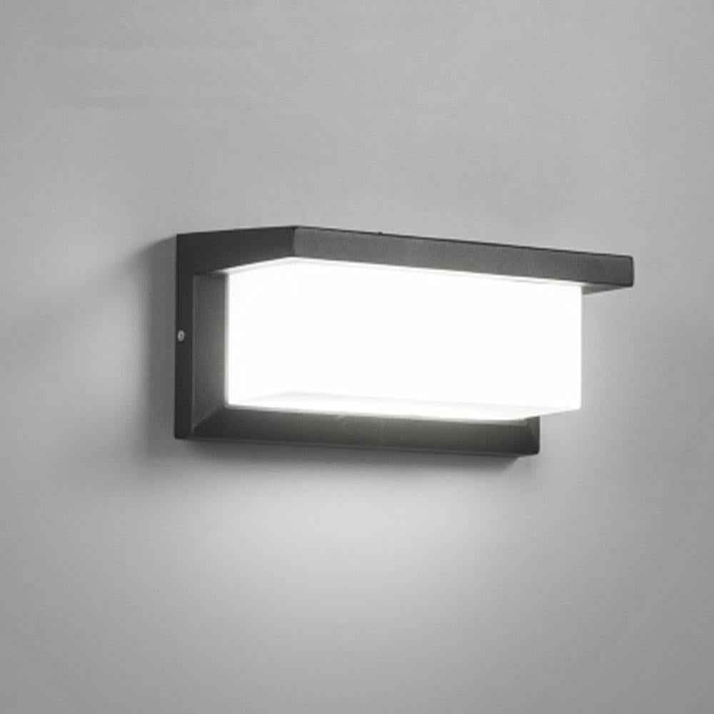 Nowoczesna zewnętrzna lampa ścienna LED 12 W, wodoodporna, IP65, aluminiowa, antracytowa, dekoracyjna, do ogrodu, na taras i ścieżkę przy ścianie