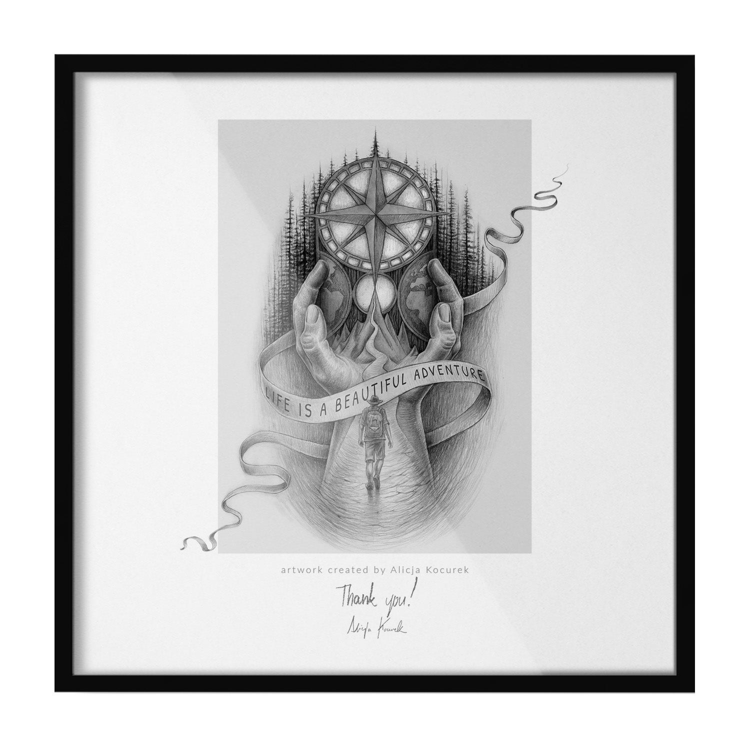 Kwadratowa ramka TULUP czarna w nowoczesnym stylu, idealna na plakaty – 50x50 cm – kwadratowa