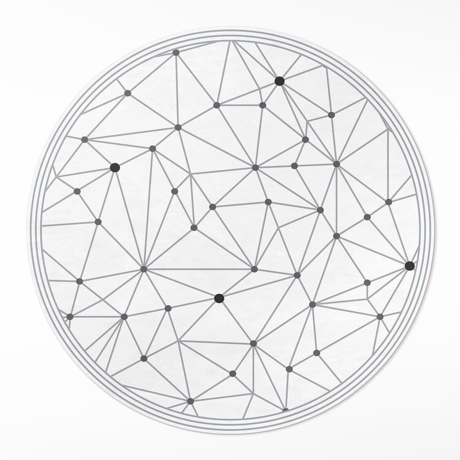 Mata winylowa okrągła, nowoczesne połączone linie wzór minimalistyczny 110x110 cmArtPrintCave
