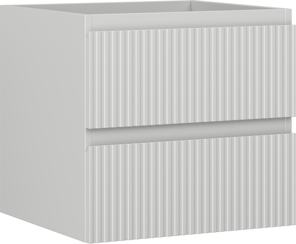 Mexen Rivel szafka łazienkowa podumywalkowa 50 cm, 2 szuflady, ryflowana , szara mat - 91A20-05047-2-BFF62