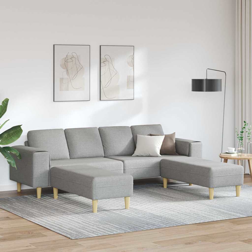 Sofa do salonu 3 pcs Szary chmur 250 x 188 x 76 cm Poliester vidaXL