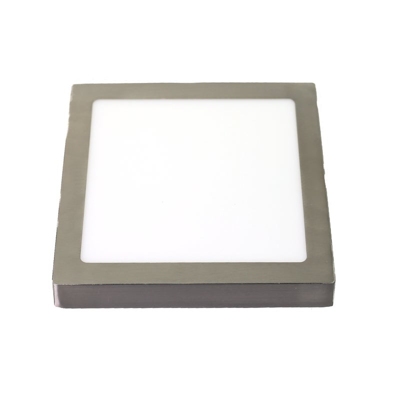 Downlight Led 18W chłodny odcień światła 6000K, kwadratowa powierzchnia. Kolor stalowy