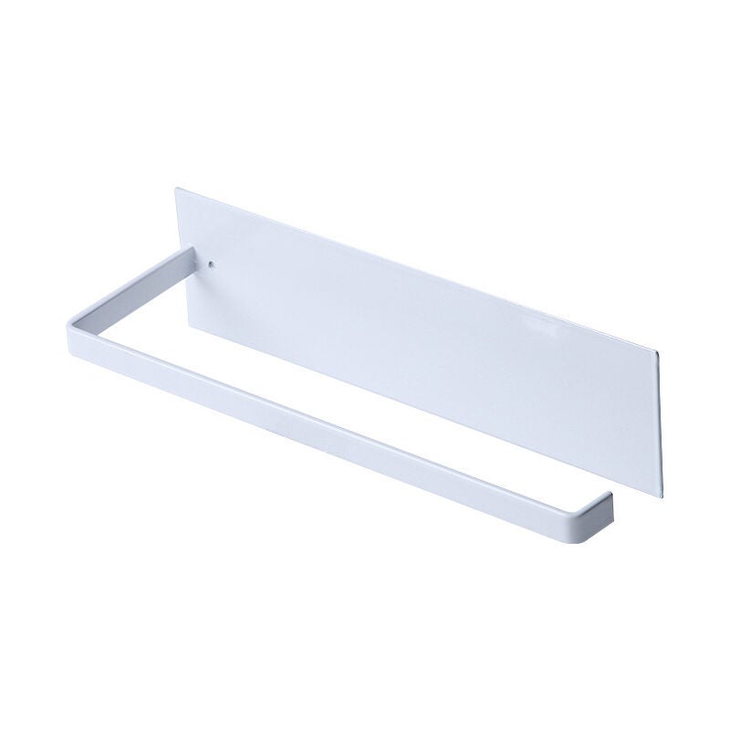 Uchwyt na ręczniki papierowe montowany na ścianie, nie wymaga wiercenia, metalowy, samoprzylepny, 22 cm, biały, Fontainebleau