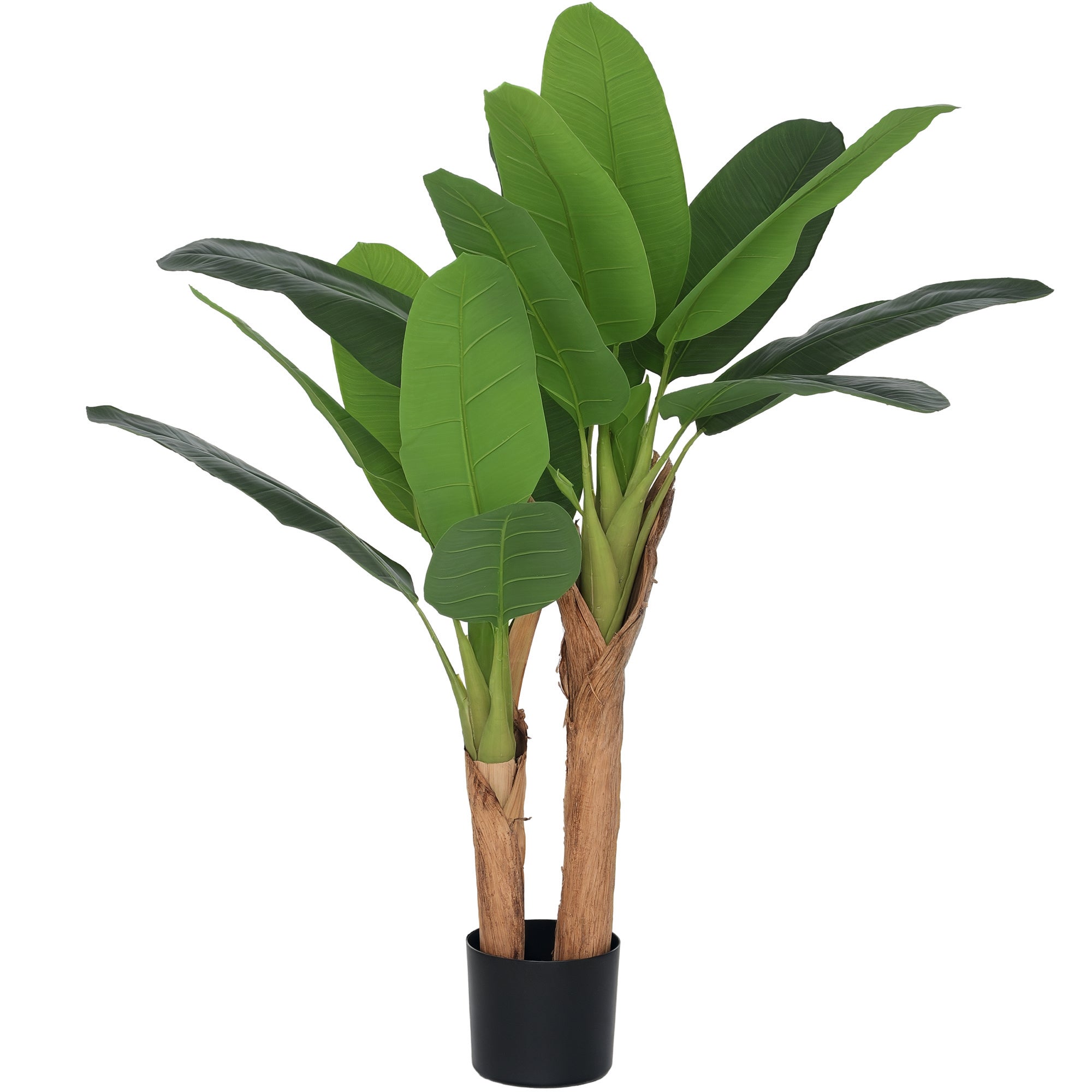 120 cm Sztuczny Banana Roślina z Doniczka i 15 Realistyczny Tropical Synthetic Liście do Interior Decoration