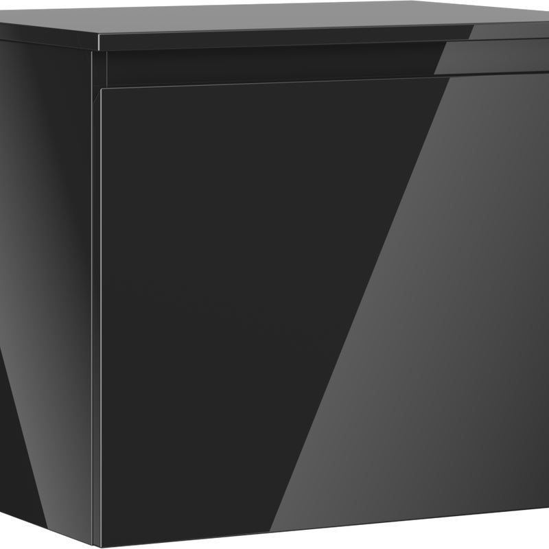 Mexen Orio szafka łazienkowa podumywalkowa 60 cm z blatem, 1 szuflada, czarna połysk - 91A10-06047-1-BFC70