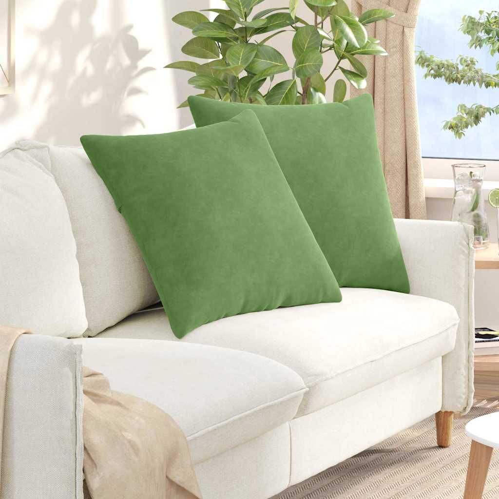 Poduszki na sofę 2 pcs jasnozielony 80 x 80 cm vidaXL