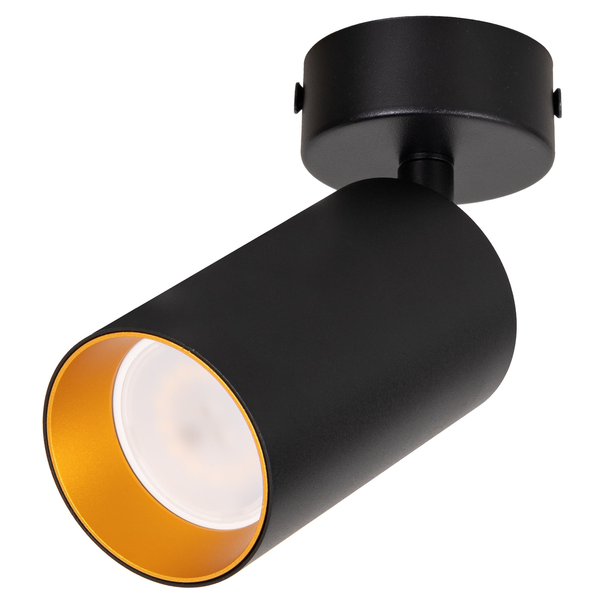 Reflektor sufitowy LED - Lampa ścienna czarna złota GU10 - Kinkiet natynkowy do pokoju salonu Tuba - LEDHOFF