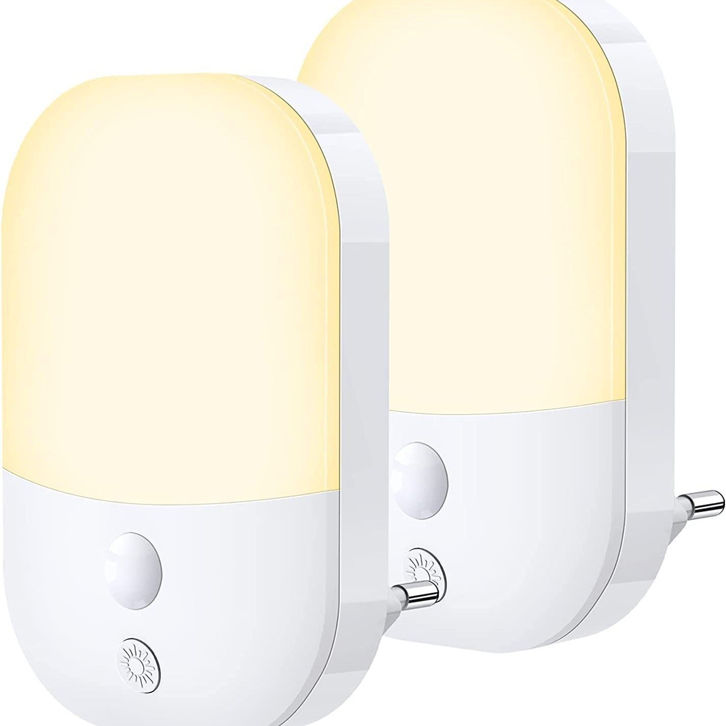 Zestaw Lampek Nocnych dla Dzieci Czujnikiem Zmierzchu Lampka Nocna Gniazdka Elektrycznego Poziomami Jasności Lampka Nocna dla Niemowląt Plug and Play