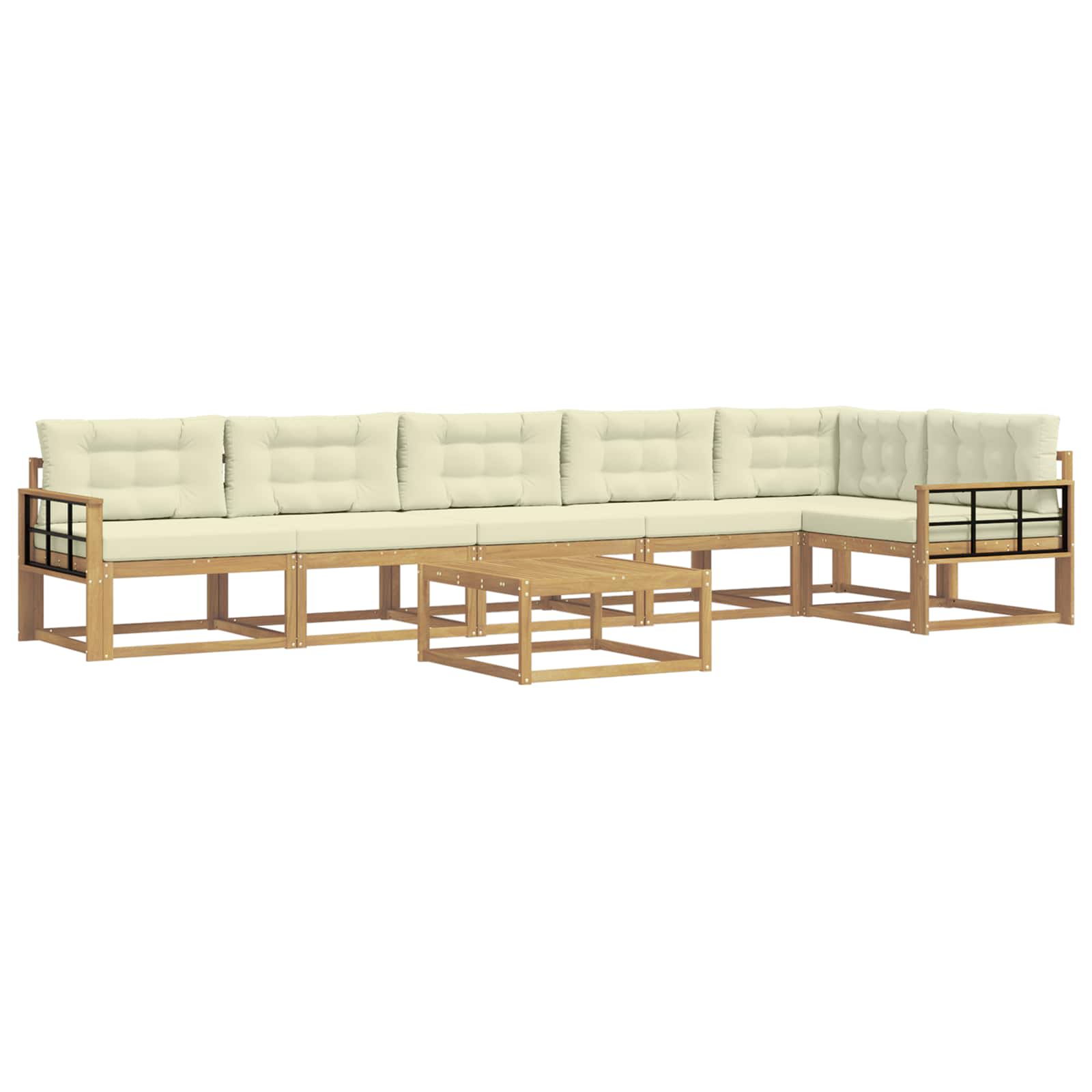 Zestaw sof na zewnątrz 7 pcs Biały i kremowy 79 x 79 x 37 cm