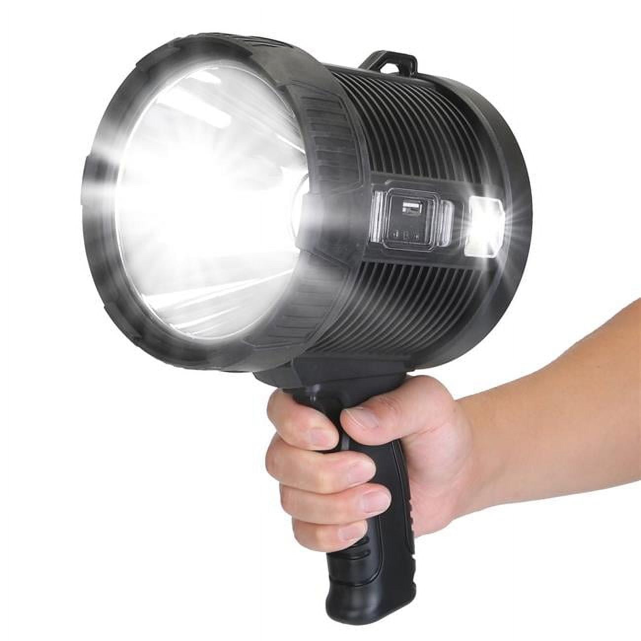 Akumulatorowa lampa punktowa, duża, superjasna dioda LED o mocy 100 000 lumenów, do użytku na zewnątrz, z lampą COB, 6 trybów, wodoodporna IPX5 (czarn