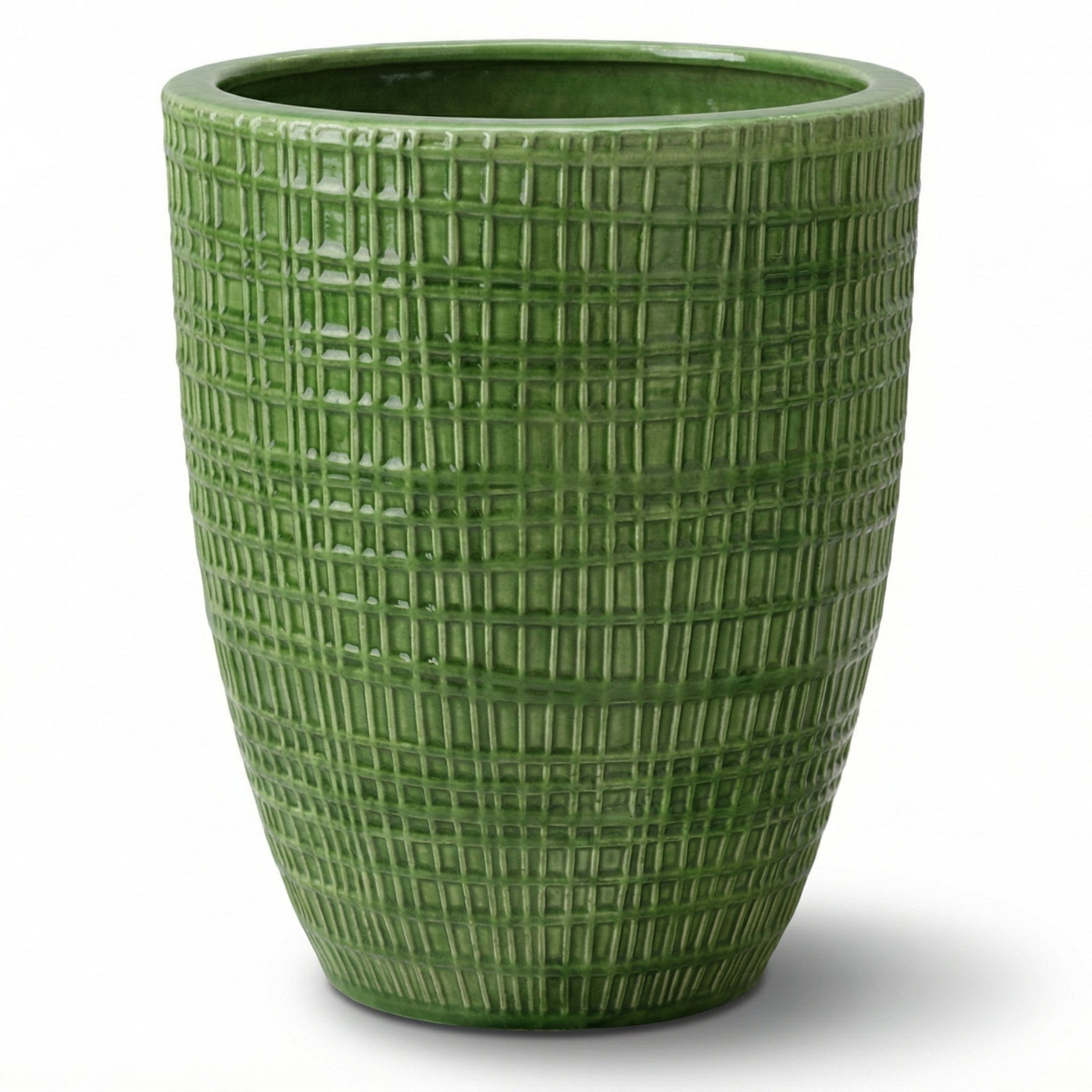 Donica ceramiczna Provencelia VERNE Jabłkowa zieleń, sred.41 x H55 cm, mrozoodporna, rękodzieło, szkliwiona