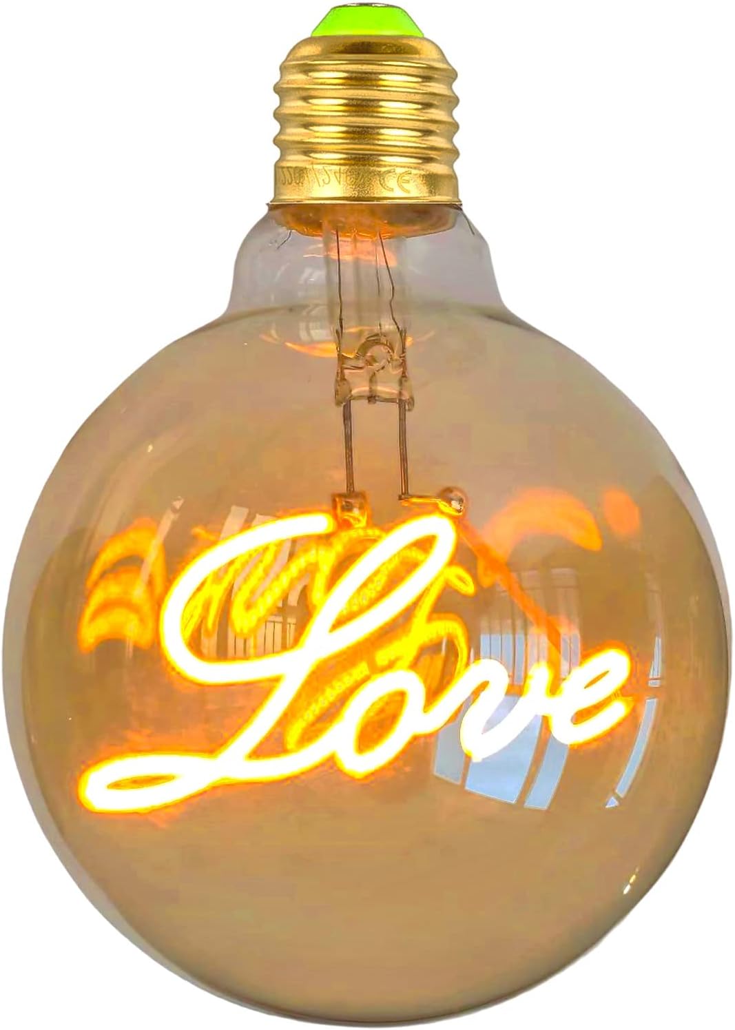 Żarówka Led Vintage Love G125 4W Ściemnialna 2300K Super Ciepła Żółta Dekoracyjna Żarówka Edison Wisząca Żarówka [Klasa Energetyczna G]