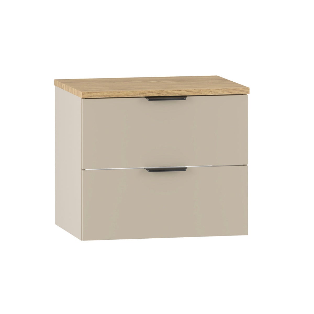 Szafka pod umywalkę 60cm z blatem Astrid kaszmir i drewno