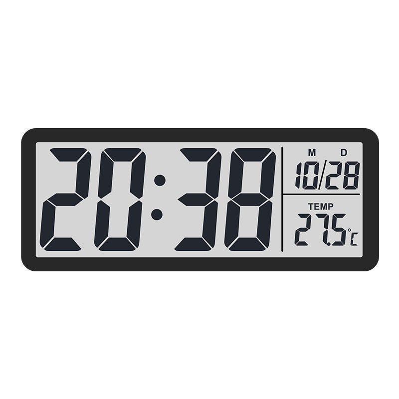 Zegar ścienny LCD z wyświetlaczem temperatury i wilgotności, zasilany bateryjnie, plastikowy, do salonu 801tk, czarny