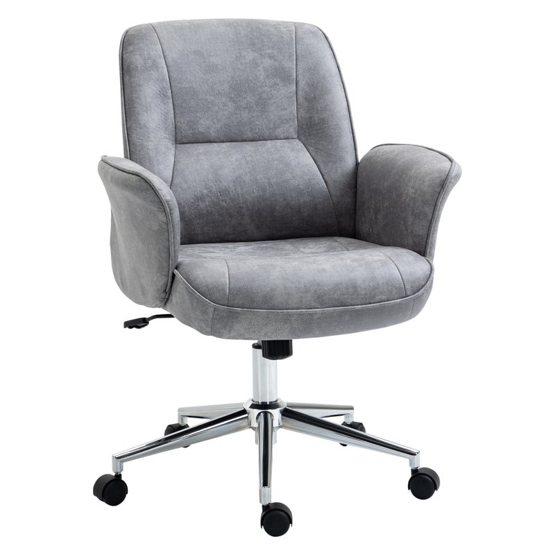 Ergonomiczne krzesło biurowe obrotowe 67 x 69 x 102 cm, z obrotem 360°, szary, poliester, do biura domowego