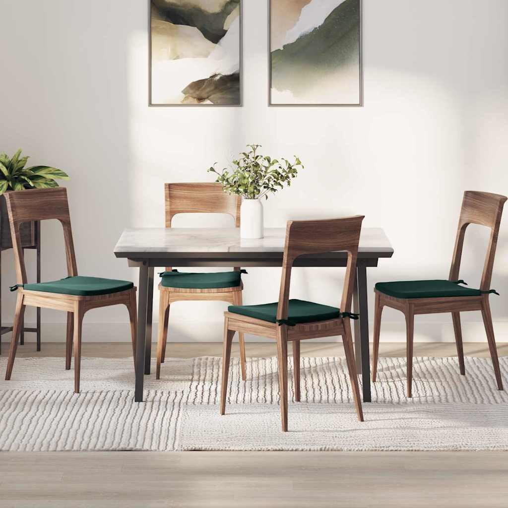 Poduszki na siedziska 4 pcs Ciemna zieleń 40 x 40 x 3 cm vidaXL