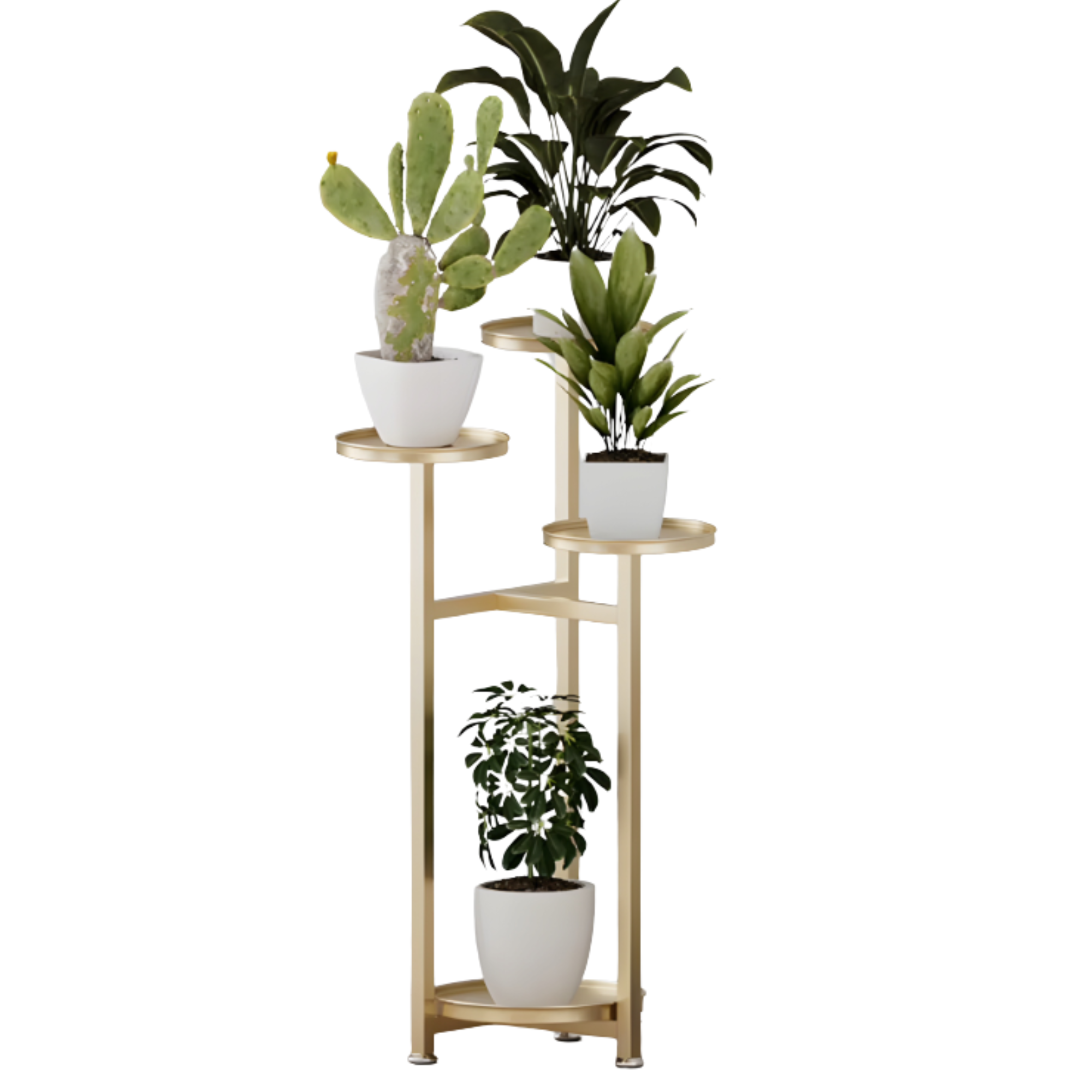 Kwietnik Artdesign stojący metalowy stojak na rośliny złoty 4 poziomowy 80 cm 1 szt.