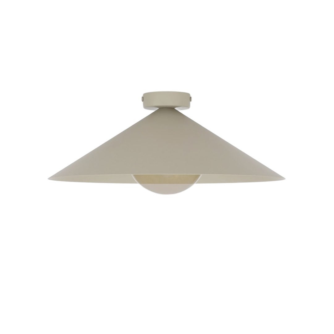 Lampa sufitowa minimalistyczna beżowo-bursztynowa szklana kula stożek fi40cm 1xE14 10W MONO Emibig