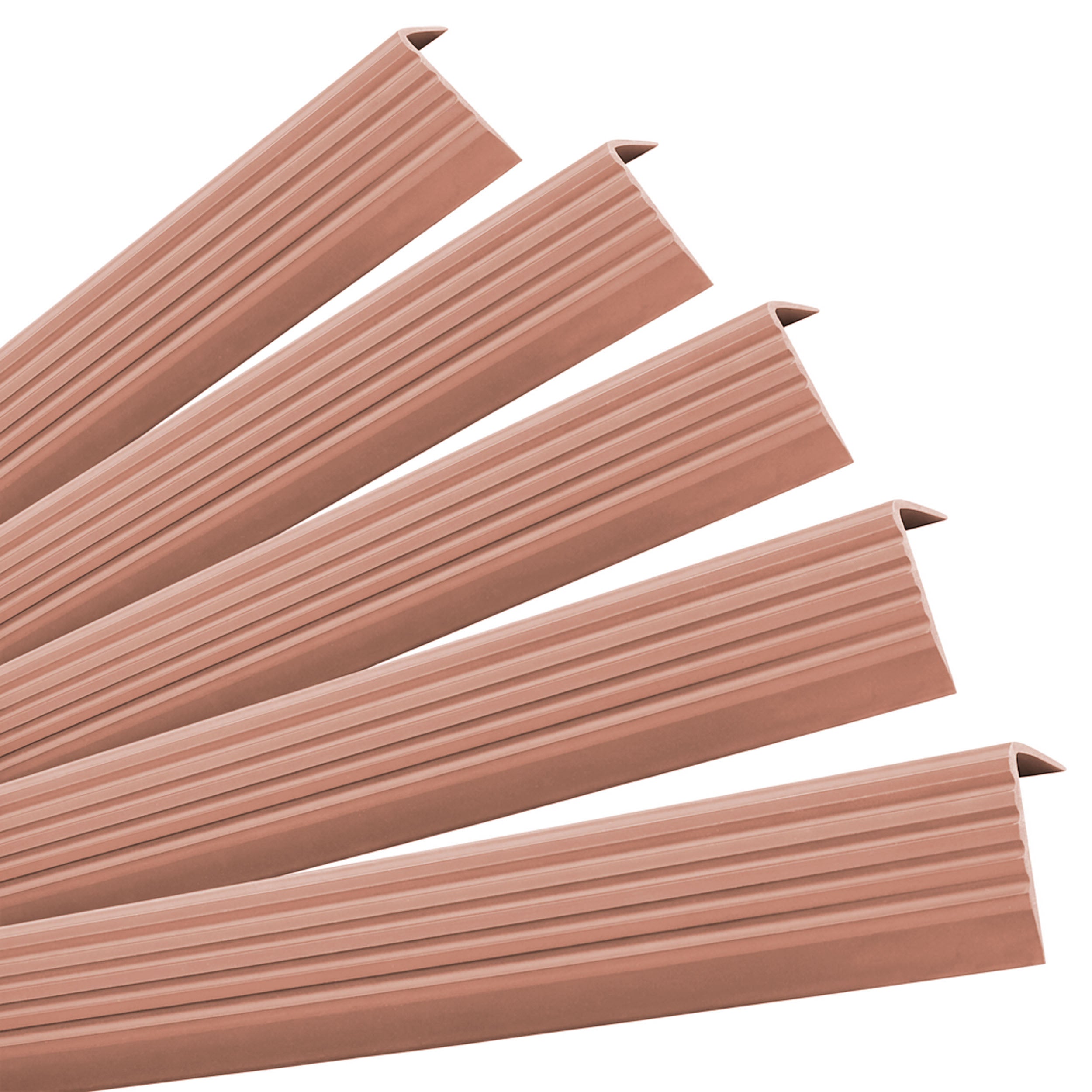 5x Profil schodowy PVC 40x25 mm - samoprzylepny, antypoślizgowy, 100 cm, jasny brąz
