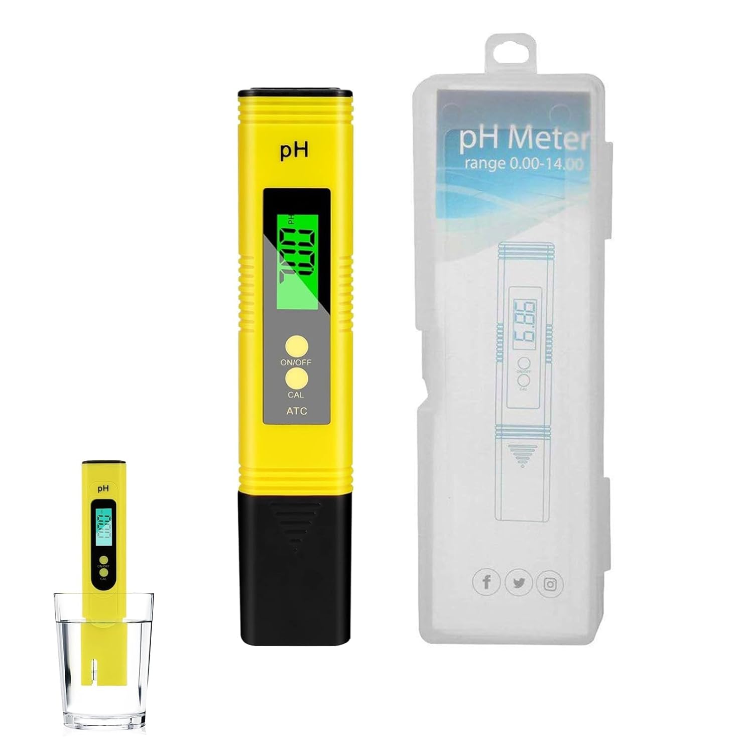 Elektroniczny miernik pH, cyfrowy miernik pH, 0-14 pH 0,01, tester pH o wysokiej precyzji z ekranem LCD i funkcją