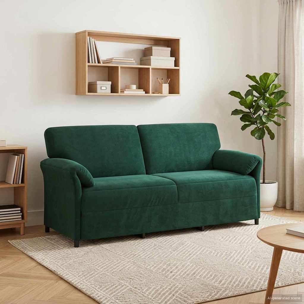 Sofa 3-osobowa Ciemnozielony 198 x 83 x 95 cm Welur vidaXL