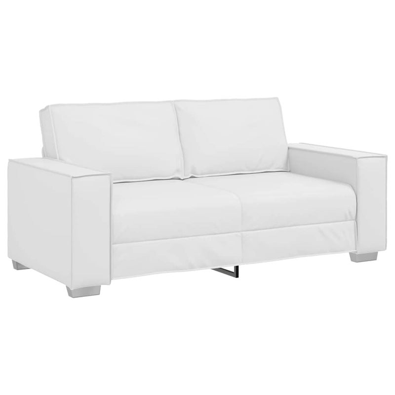 Sofa dwuosobowa Biały 180 cm Skóra ekologiczna