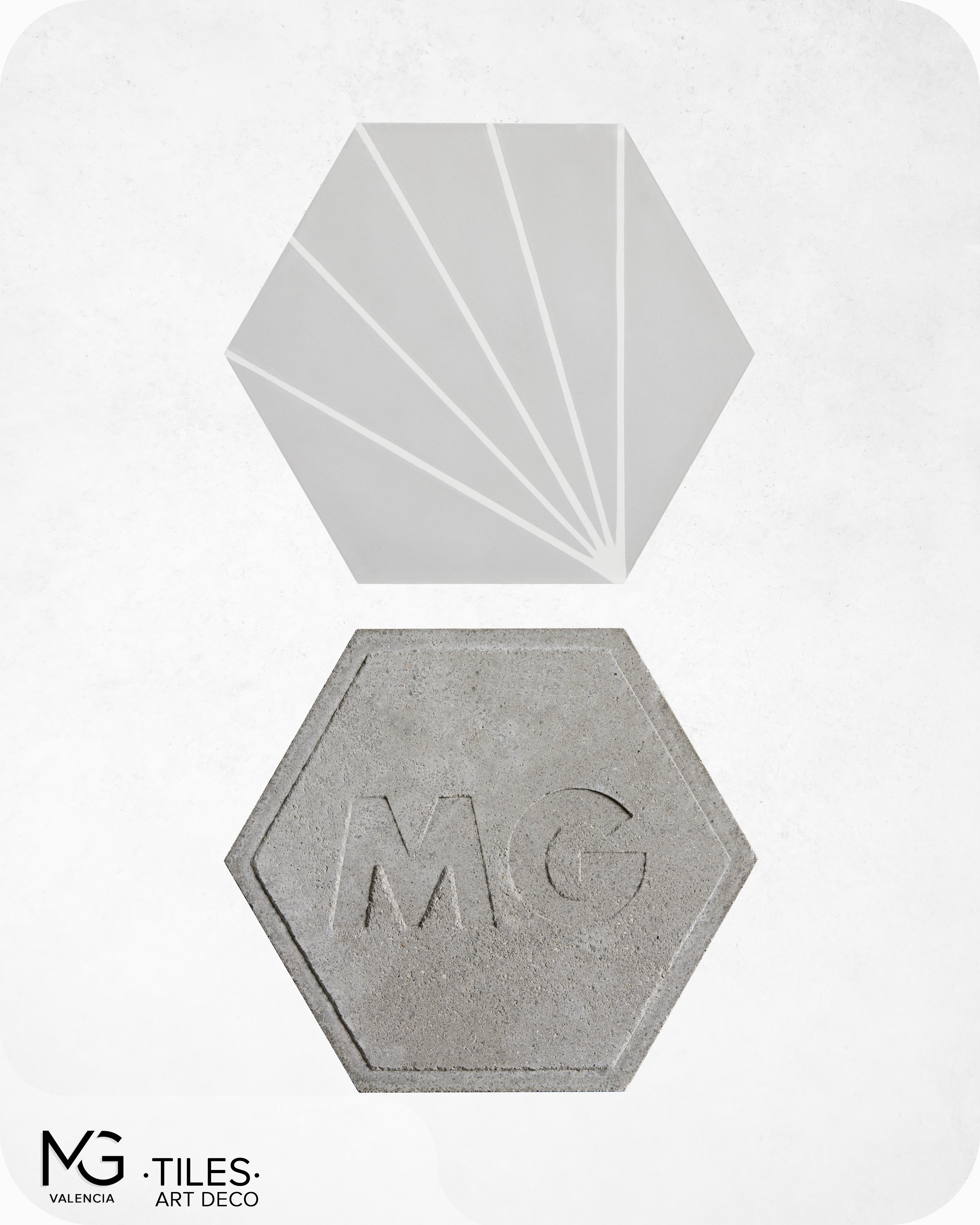 Baldosas hidraulicas de cemento | ART DECO | Gris 20x20cm (Caja de 24 unidades = 0,96m2)
