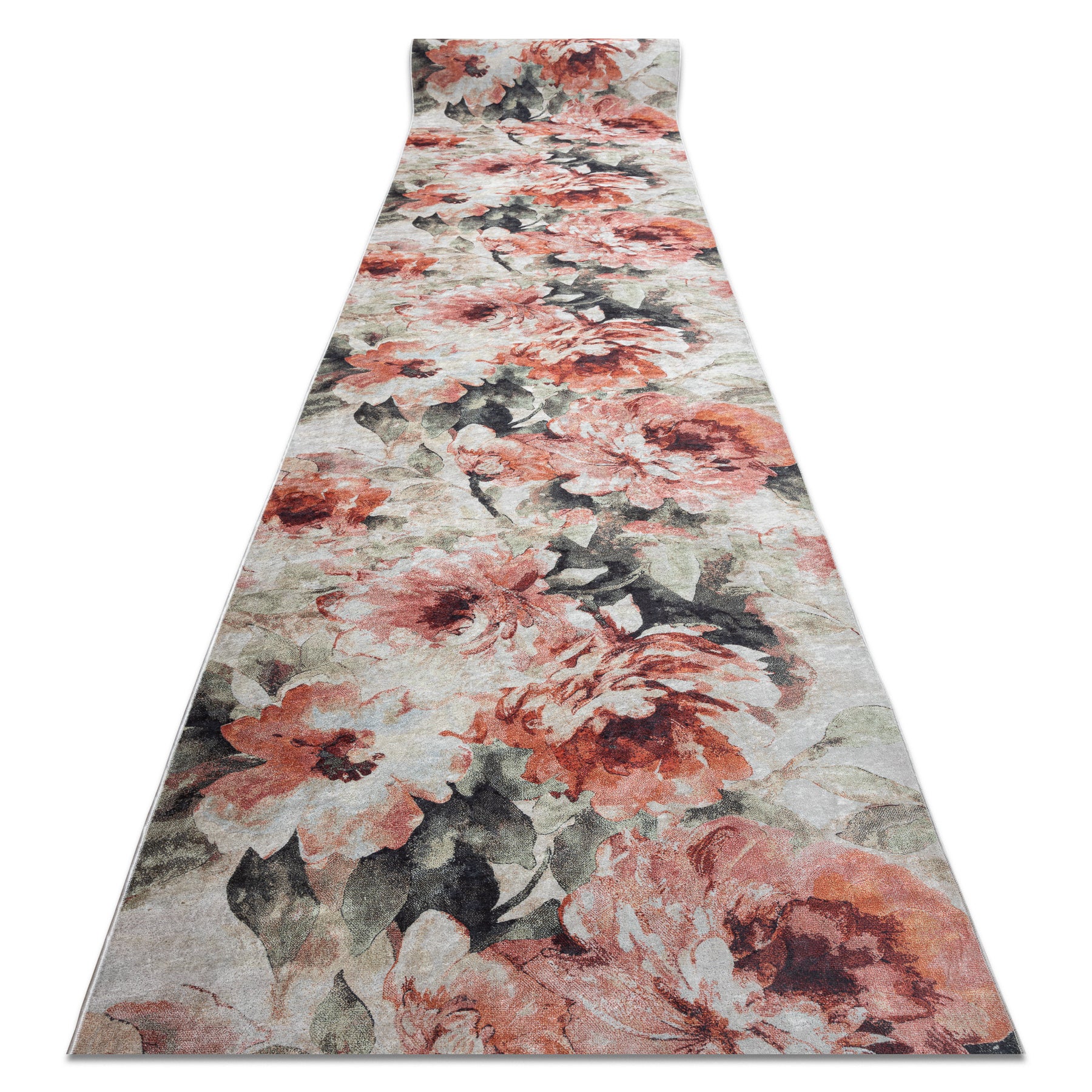 CHODNIK podgumowany DO PRANIA LOTUS BOUQUET 52900 Kwiaty beż / różowy 120cm 120x450 cm