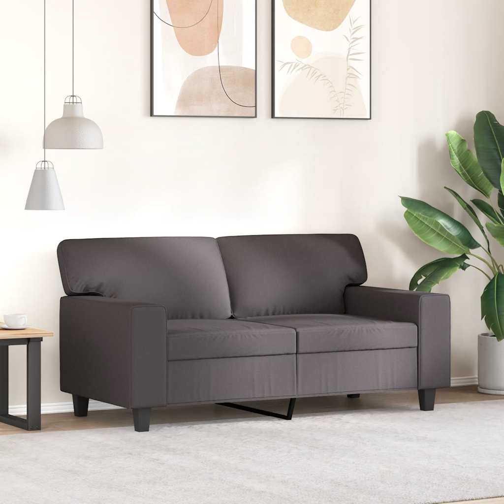 2-osobowa sofa, szary, 120 cm, sztuczna skóra
